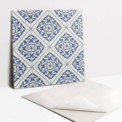Carrelage autocollant - Vinyle - Carrelage bleu portugais 9x30x30 (1/5)
