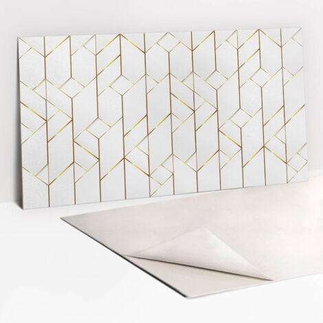 Panneau décoratif mural autocollant en vinyle imperméable 100 x 50 cm – Lignes dorées – Résistant aux intempéries – Installation facile (1/5)