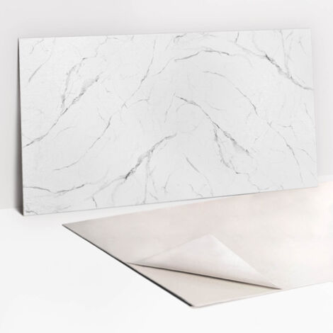 Panneau décoratif mural autocollant en vinyle imperméable – Marbre clair 100 x 50 cm – Résistant aux intempéries et facile à installer (1/5)