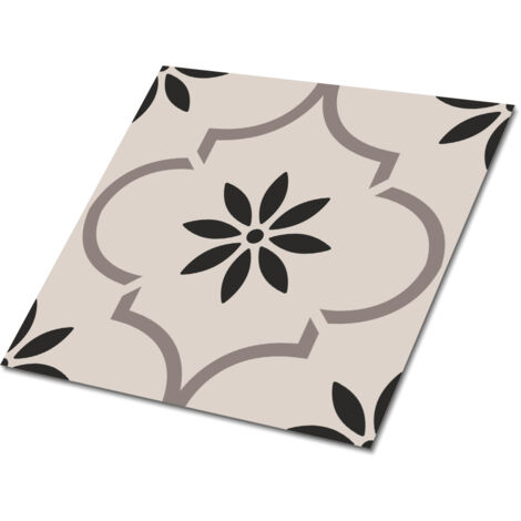 Carreaux autocollants PVC 30x30cm – Kit de 9 – Motif floral arabe – Adhésif intégré pour installation rapide – Pour salon et cuisine