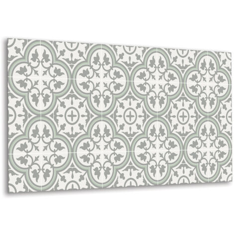 Panneau mural en vinyle autocollant - Lambris PVC - 100 cm x 50 cm - Motifs floraux