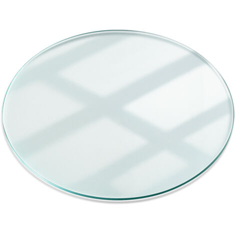 Plateau de table - Dessus ronde en verre trempé transparent – Ø fi60 cm – ESG