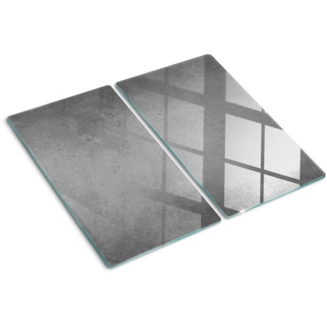 Planche de cuisine, couvre plaque, verre planche découper, verre trempé – 2 x 30 x 52 cm - Béton