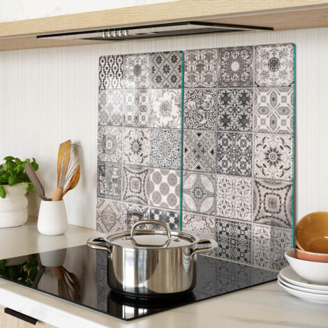 Planche de cuisine, couvre plaque, verre planche découper, verre trempé – 2 x 30 x 52 cm - Carreaux de céramique