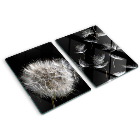 Planche de cuisine, couvre plaque, verre planche découper, verre trempé – 2 x 40 x 52 cm - Pissenlit