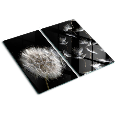 Planche de cuisine, couvre plaque, verre planche découper, verre trempé – 2 x 30 x 52 cm - Pissenlit