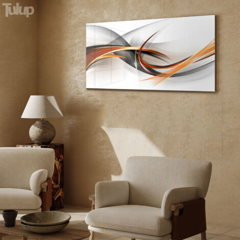 DEQORI Tableau en verre véritable - Motif lèvres recouvertes d'or - En une seule pièce - Horizontal - 60