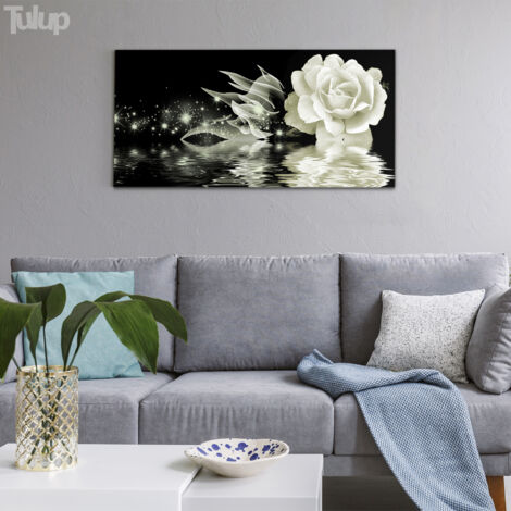 Tulup Impression Sur Verre Trempé 120x60cm - Tableau Décoratif Floral Moderne Design