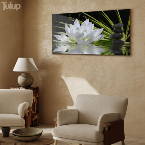Moderne Impression sur Verre Séché Fleur Eco Image Tableau en Verre