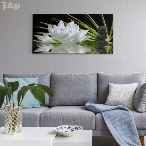 Impression Sur Verre ARTTOR 90x30cm Lotus Bleu - Décoration Murale Moderne