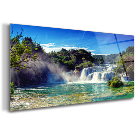 Tableau sur verre – 140 x 70 cm - Tableau mural décoratif - Verre Décorative - Paysage Panoramique