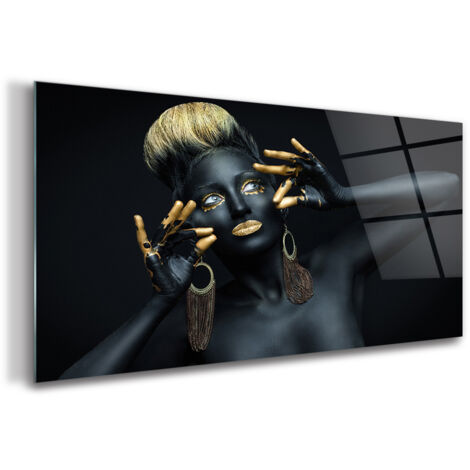 Tableau sur verre – 100 x 50 cm - Tableau mural décoratif - Verre Décorative - Femme (1/5)