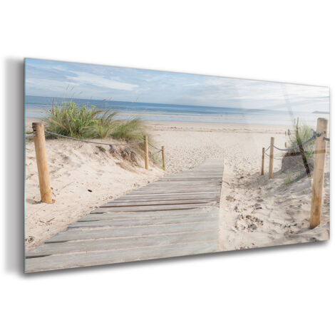 Tableau sur verre – 120 x 60 cm - Tableau mural décoratif - Verre Décorative - Mer (1/5)