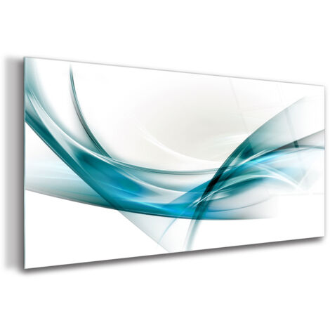 Tableau sur verre – 100 x 50 cm - Tableau mural décoratif - Verre Décorative - Art des Lignes (1/5)