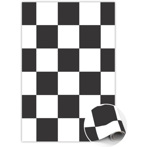 Tapis Vinyl de Cuisine et Chambre en PVC - Motif en damier - 140x210 cm (1/5)
