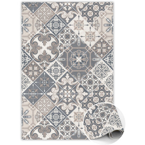 Tapis Vinyl de Cuisine et Chambre en PVC - Fleurs catalanes - 140x210 cm (1/5)