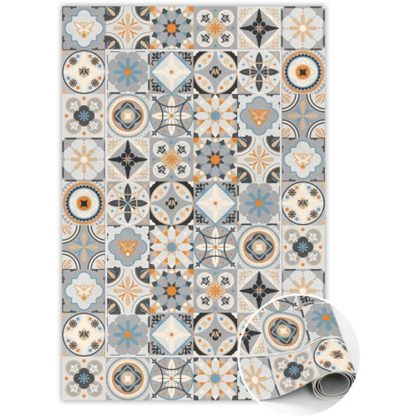 Tapis Vinyl de Cuisine et Chambre en PVC - Carreaux espagnols - 140x210 cm (1/5)