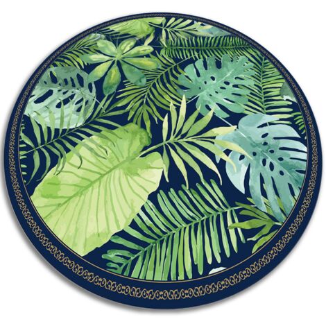 Tapis de protection de sol, Parfait pour Chambre et Salon - Feuilles tropicales - ⌀fi150 cm - Tapis d'éveil (1/5)