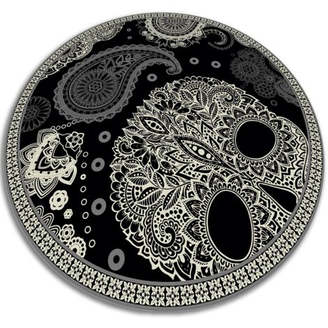 Tapis PVC Rond Vinyle pour Salon et Cuisine - Crâne - ⌀fi120 cm (1/5)