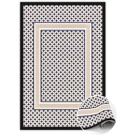 Tapis Vinyle PVC Élégant Protection pour le Sol - Tresse géométrique - 120x180 cm