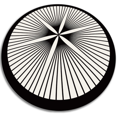 Tapis Vinyle PVC Rond, Idéal pour Salon et Cuisine - Lignes floristiques - ⌀fi80 cm