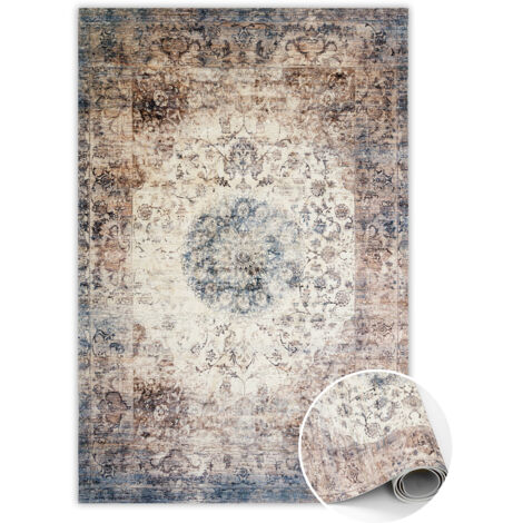 Tapis Vinyl de Cuisine et Chambre en PVC - Géométrie persane - 140x210 cm (1/5)