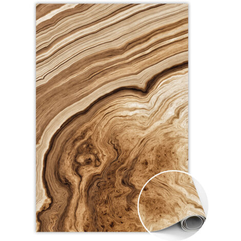 Tapis Vinyl PVC Antidérapant pour Chambre et Cuisine - Grain de bois - 80x120 cm (1/5)