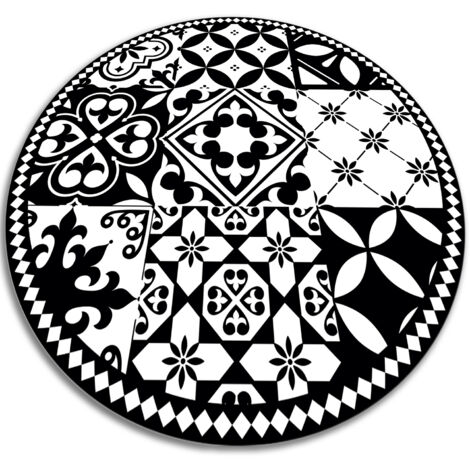 Tapis PVC Rond Vinyle pour Salon et Cuisine - Modèle portugais - ⌀fi120 cm (1/5)