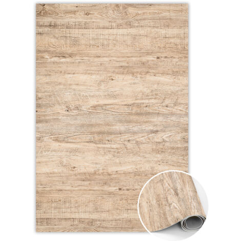 Tapis vinyle antidérapant 60x90 cm – Protection sol PVC imitation bois brut – Facile à installer sur carrelage et béton