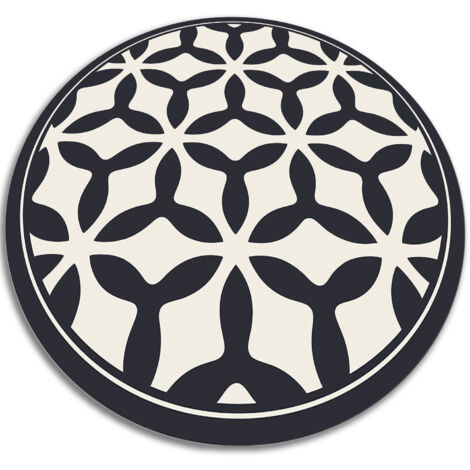 Tapis de Cuisine en Vinyle Rond PVC - Formes géométriques - ⌀fi60 cm