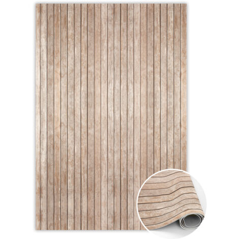 Tapis Vinyl PVC Antidérapant pour Chambre et Cuisine - Panneau rayé - 80x120 cm (1/5)