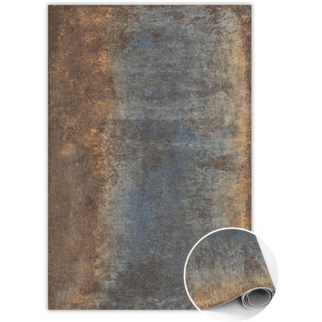 Tapis Vinyl de Cuisine et Chambre en PVC - Tôle rouillée - 140x210 cm (1/5)