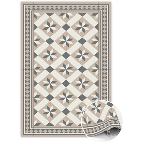 Tapis Vinyle pour le sol en PVC - Antidérapant - Protection pour le Sol - Étoiles à huit branches - 60x90 cm