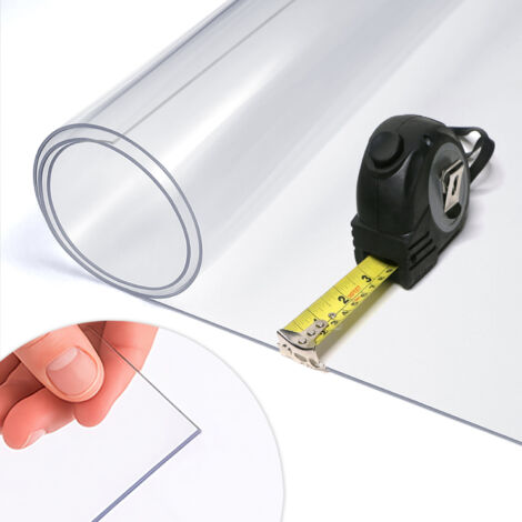 Tapis de Table ou Meuble en PVC Transparent – Découpe Personnalisée – Largeur: 122 cm – Cristal Nappe de Protection Table