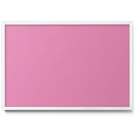 Tableau Magnétique en Métal Tableau pour Magnet - Motif Couleur rose - Minimaliste - Cadre Blanc - 60x40 cm - Plaque Magnétique