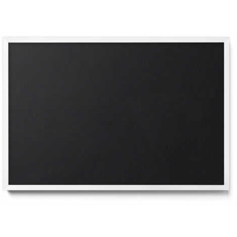 Tableau Magnétique en Métal Tableau pour Magnet - Motif Couleur noire - Minimaliste - Cadre Blanc - 60x40 cm - Plaque Magnétique