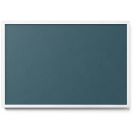 Tableau Magnétique en Métal Tableau pour Magnet - Motif Couleur bleu sarcelle foncé - Minimaliste - Cadre Blanc - 60x40 cm - Plaque Magnétique