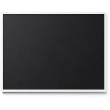Tableau Magnétique en Métal Tableau pour Magnet - Motif Couleur noire - Minimaliste - Cadre Blanc - 80x60 cm - Plaque Magnétique