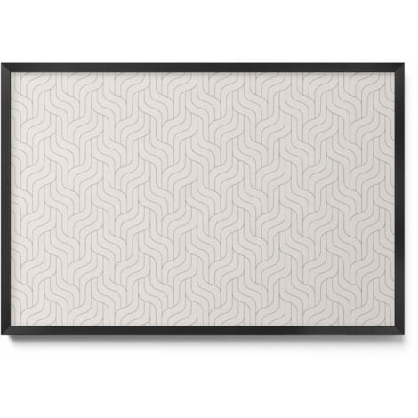 Tableau Magnétique en Métal pour Aimants - Motif Linéaire régulier - Minimaliste - Cadre Noir - 60x40 cm - Tableau Métallique Aimanté