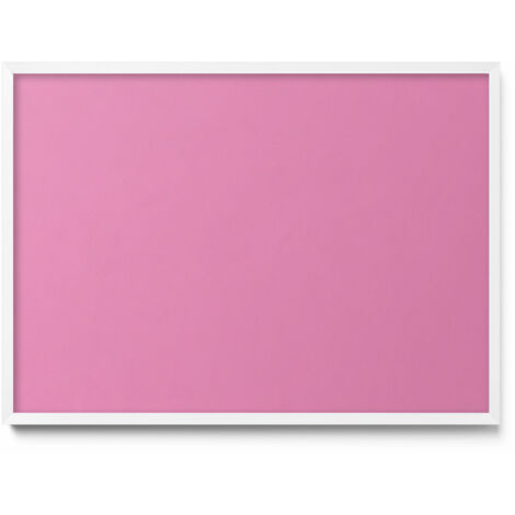 Tableau Magnétique en Métal Tableau pour Magnet - Motif Couleur rose - Minimaliste - Cadre Blanc - 70x50 cm - Plaque Magnétique