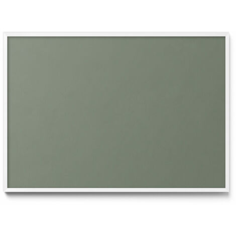 Tableau Magnétique en Métal Tableau pour Magnet - Motif Couleur olive - Minimaliste - Cadre Blanc - 100x70 cm - Plaque Magnétique