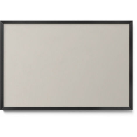 Tableau Magnétique en Métal pour Aimants - Motif Couleur crème - Minimaliste - Cadre Noir - 60x40 cm - Tableau Métallique Aimanté