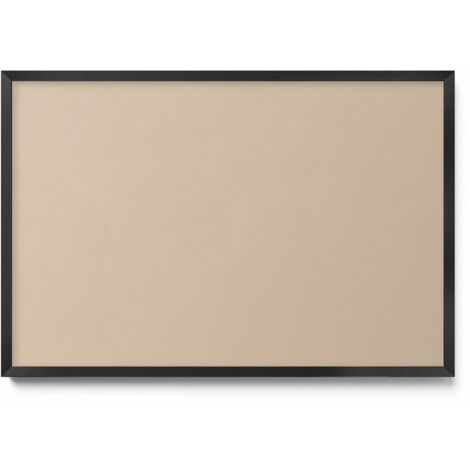 Tableau Magnétique en Métal pour Aimants - Motif Couleur beige - Minimaliste - Cadre Noir - 60x40 cm - Tableau Métallique Aimanté