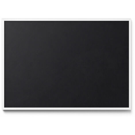 Tableau Magnétique en Métal Tableau pour Magnet - Motif Couleur noire - Minimaliste - Cadre Blanc - 100x70 cm - Plaque Magnétique
