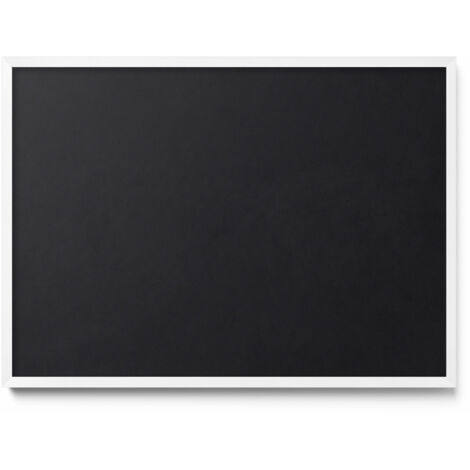 Tableau Magnétique en Métal Tableau pour Magnet - Motif Couleur noire - Minimaliste - Cadre Blanc - 70x50 cm - Plaque Magnétique