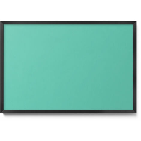 Tableau Magnétique en Métal pour Aimants - Motif Couleur menthe - Minimaliste - Cadre Noir - 60x40 cm - Tableau Métallique Aimanté