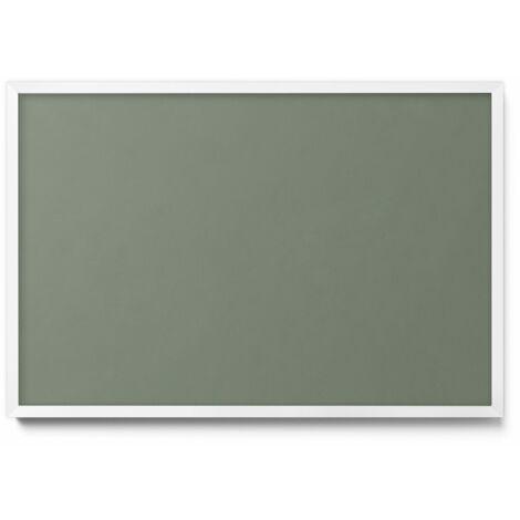 Tableau Magnétique en Métal Tableau pour Magnet - Motif Couleur olive - Minimaliste - Cadre Blanc - 60x40 cm - Plaque Magnétique