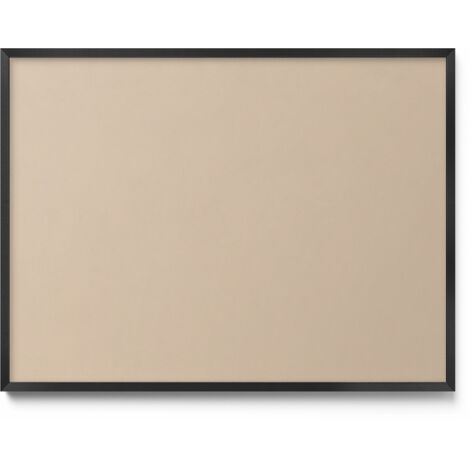 Tableau Magnétique en Métal pour Aimants - Motif Couleur beige - Minimaliste - Cadre Noir - 80x60 cm - Tableau Métallique Aimanté