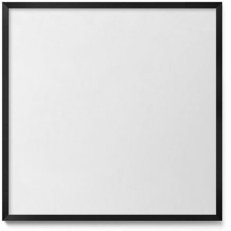 Tableau Magnétique en Métal pour Aimants - Motif Couleur blanche - Minimaliste - Cadre Noir - 50x50 cm - Tableau Métallique Aimanté