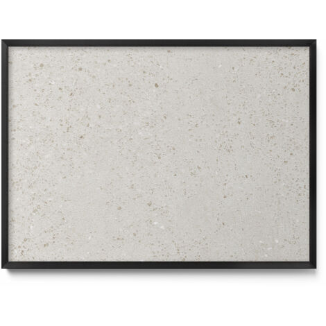 Tableau Magnétique en Métal pour Aimants - Motif Grès clair - Minimaliste - Cadre Noir - 70x50 cm - Tableau Métallique Aimanté